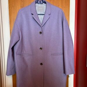 Everlane Lavender Single-Breasted Wool-Blend Coat